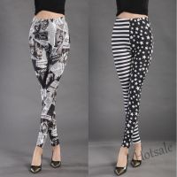 【hot sale】❀ D19 Fashion Women Artistic print brushed fabric Slim Legging Midi Waist High Stretch Sport Legging For Spring Autumn