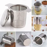 Stainless Steel Mesh Tea Infuser Metal Cup Strainer Loose Leaf Filter W/Lid Tool