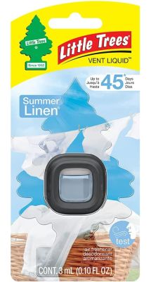 LITTLE TREES Cleaning Tools, Air Freshener. Vent Liquid Provides Long-Lasting Scent for Auto or Home. Add a Splash of LITTLE TREES to your Vent. Summer Linen, Caribbean Colada, True North (Option Select)