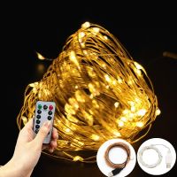 ▩☂ USB Fairy Lights LED Copper Wire String Lights with Remote Garlands Christmas Decorations for Home Room Outdoor Wedding Decor