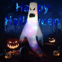 Large LED Halloween Outdoor Light Hanging Ghost Halloween Party Dress Up Glowing Spooky Lamp Horror Props Home Bar Decoration