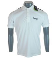 New Mens Hugo Boss Polo Shirt White Black Golf Stretch Fit Sizes M, L, XL, 2XL