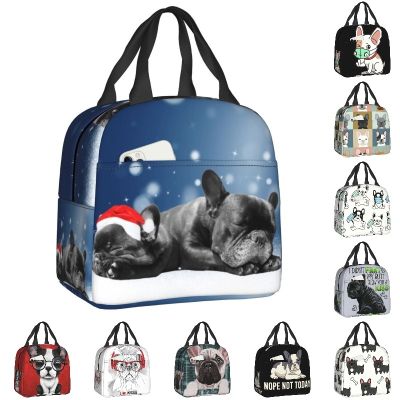 ✱♗☊ Custom Cute Pet French Bulldog Lunch Bag Women Cooler Thermal Insulated Lunch Boxes for Children School Thermal Bags lunchbag