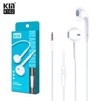 หูฟัง Kin 102มีไมค์และปุ่มรับลดเสียง เบสแน่น หูฟังสมอลทอร์ค small talk aux 3.5 mm.