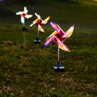 Hot Solar Windmill Light Wind-Powered Rotation Waterproof Outdoor Garden Decor Yard Lawn Backyard Landscape Sun LED Pinwheel Lamp