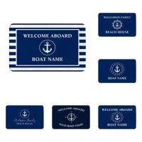 Dark Blue Anchor Nautical เสื่อประตู Soft Entry เสื่อประตูห้องครัว Mats ห้องนั่งเล่นพรมห้องน้ำ Mats พรมขนาดเล็ก