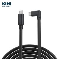 สายเคเบิลดีไซน์ KIWI USB C Link สำหรับ Oculus Quest 2หูฟัง VR USB 3.0ถึง C สายเกมพีซีรวดเร็วและเสถียร (10FT C ถึง C) USB C