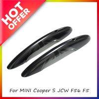 2ชิ้นในชุดสติกเกอร์ฝาครอบมือจับประตูธงสีดำสำหรับ MINI Cooper S JCW F56 F57อุปกรณ์อะไหล่รถยนต์-การออกแบบภายนอก