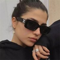 HOT★Small Rectangle Women Sun Glasses Brand Men Shades Retro Square Black Sunglasses 2023 Luxury Glasses White Decoration Eyewear