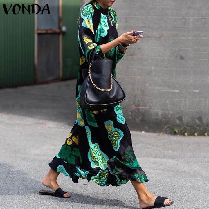 vonda-women-casual-print-long-sleeve-ruffle-party-long-dress