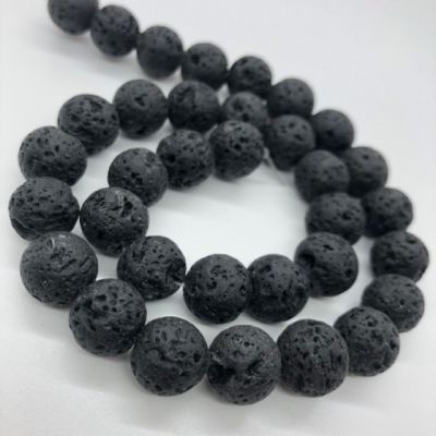 Lava Rock Beads ลูกปัดหินลาวา 4-16 มม. กลม DIY ลูกปัดหินธรรมชาติกึ่งมีค่าหลวมลูกปัด DIY