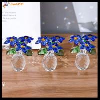 CIYA74581 สีฟ้าสีฟ้า ฟิกเกอร์ Forget Me Not Flowers Forget-ME-ไม่ใช่ดอกไม้ คริสตัลคริสตัลคริสตัล เครื่องประดับดอกไม้คริสตัลสีฟ้า แฟชั่นที่ทันสมัย รูปปั้นตั้งโต๊ะดอกไม้คริสตัล บ้านในบ้าน