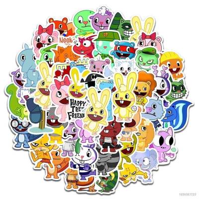 สติ๊กเกอร์ Htf Happy Tree Friends กันน้ํา Hd 50 ชิ้นสําหรับตกแต่งรถเข็นเดินทางโน๊ตบุ๊ค