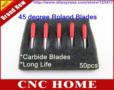 คาร์ไบด์คุณภาพสูง 50 ชิ้น 45 องศาใบมีด Cricut ROLAND GCC VINYL CUTTER PLOTTER BLADE