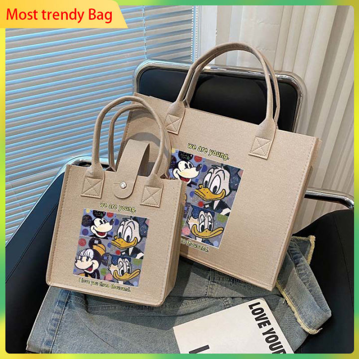 Korean Fashion Donald Duck Felt Tote Bag For Women 2023 High