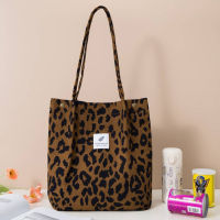 Women Corduroy Shopping Bag Girls Canvas Shoulder Bag Storage Handbag Female Reusable Foldable Eco Grocery Totes Books Organizer