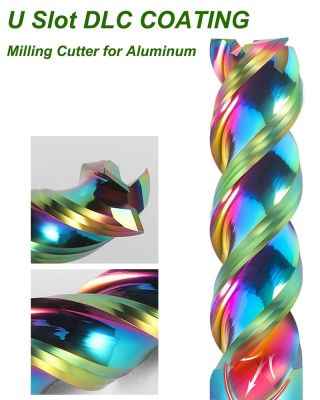 1pc U Slot End Milling Cutter 1mm 2mm 6mm 8mm 12mm ทังสเตนคาร์ไบด์ DLC Endmill HRC70 3 ขลุ่ยโลหะ CNC Mill สําหรับโลหะผสม Aluminun