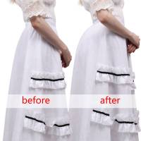 DAZCOS สีขาว Pad Bustle Victorian หมอน Bum Pad พร้อม Ties สำหรับ Full Skirted เครื่องแต่งกายสำหรับเสื้อผ้าประวัติศาสตร์ Modern Gowns Dress