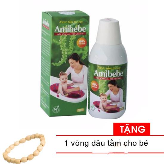 Hcmnước tắm trẻ em amibebe 250ml tặng 1 vòng dâu tằm cho bé - nuoc tam tre - ảnh sản phẩm 1