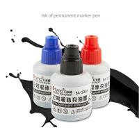 Permanent Marker Pen Refill Ink Oil -base Marker Pens Black Blue Red Capacity 20 ml for Plastic Wood Metal Leather Glass