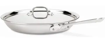 All-Clad 41126 Stainless Steel Tri-Ply Bonded Dishwasher Safe 12-Inch Fry  Pan with Lid / Cookware, Silver 