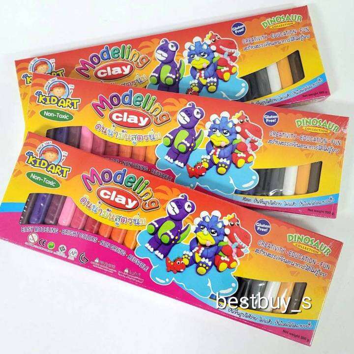 คิดอาร์ท-ดินน้ำมันไร้สารอันตราย-500g-24สี-modeling-clay-24-colored-500g-t500ka