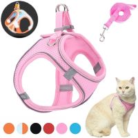 Reflective Pet Cat Harness And Leash Set Nylon Breathable Pet Harness Comfort Adjustable kitten Harness Durable Cats Accessories