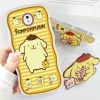 Case4you สำหรับ Samsung Galaxy J5 2017 Pro พร้อมที่ยึดฟรีนิ่มแฟชั่นเคสโทรศัพท์หยัก Pom Pom Purin การ์ตูนกันกระแทกเคสโทรศัพท์มือถือป้องกันกล้องคลุมทั้งหมด