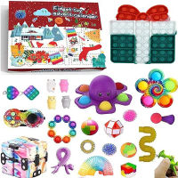 Fidget Toys 24 Days Christmas Advent Calendar Pack Anti Stress Toys Kit Stress Relief Figet Toy Blind Box Kids Christmas Gift