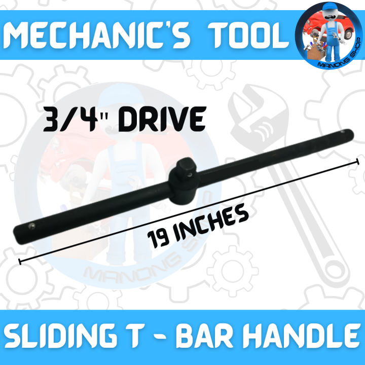 Manong Shop Sliding TBar Handle 3/4 Drive Carbon Black Steel High
