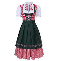 S-6XL Traditional Bavarian Octoberfest German Beer Wench Costume Adult Oktoberfest Dirndl Dress With Apron