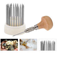 23Pcs Bead Grain ชุดเครื่องมือ Graver Beader พร้อม Graver Wood Handle สำหรับ Goldsmith Diamond Stone Setting Graver Jeweler เครื่องประดับเครื่องมือ