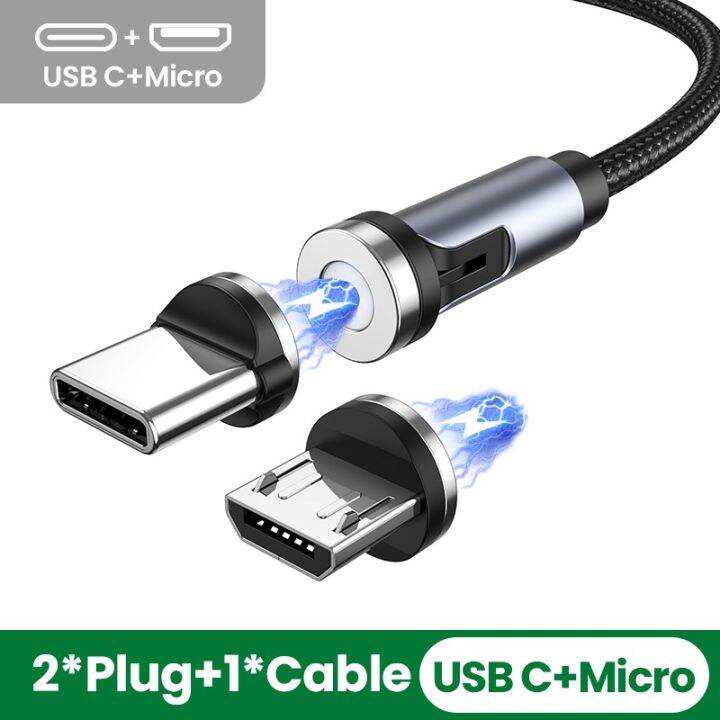 ugreen-สายชาร์จ-usb-แม่เหล็ก-หมุนได้-540-องศา-micro-usb-type-c-สําหรับชาร์จศัพท์