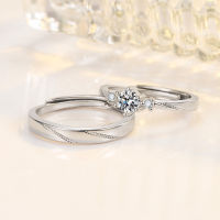 Love at First Sight Couple Ring Imitation Mosang Diamond Four Claw Couple Ring Male and Female Proposal Ring ALOX