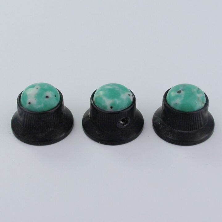 guyker-potentiometer-knob-electric-guitar-bass-metal-control-volume-knob-hat-type-green-turquoise-surface-guitar-bass-accessories