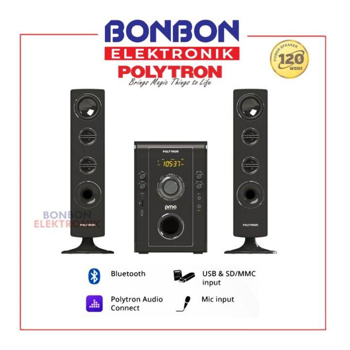 Polytron Multimedia Speaker Pma 9526 B Karaoke Bluetooth Radio Fm