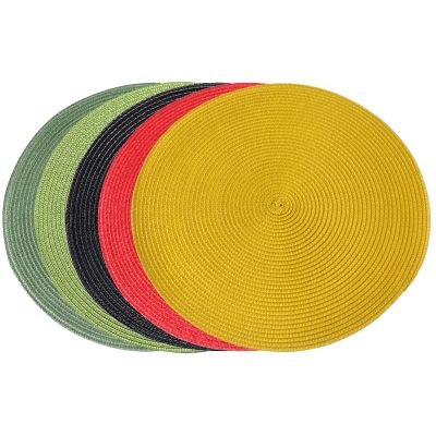 Round Woven Nordic Style Non-slip Kitchen Placemat Coaster Insulation Pad Dish Coffee Cup Table Mat Home Hotel Decor 51011