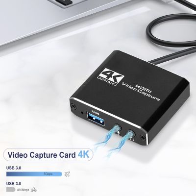 ☊▣☇ 4K HDMI Video Capture Card To USB 3.0 1080P Loop Out Dongle HD Video Recorder Grabber For OBS Live Game Box Recording Youtube