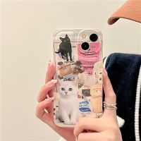 [COD] Ins illustration cat 14Promax/12Pro mobile phone case suitable for iPhone11 13Pro soft