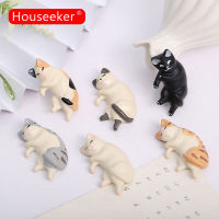 Houseeker กระดาษสติกเกอร์แม่เหล็กติดตู้เย็นแมวขี้เกียจสติกเกอร์ติดผนังใช้งานได้จริงข้อความติดผนังน่ารักแมวนอนหลับของตกแต่งบ้าน