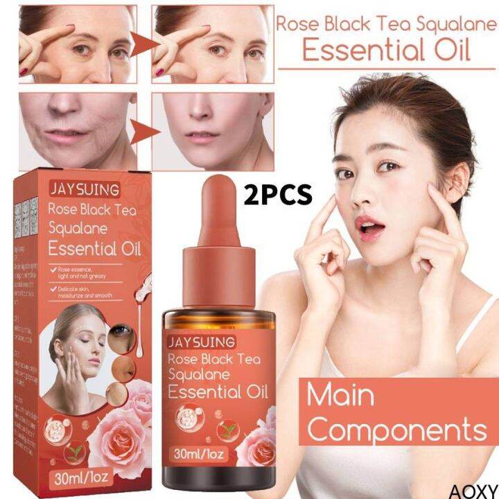 2PCS⭐ Jaysuing Rose Black Tea Essential Oil Antiaging Antiwrinkle