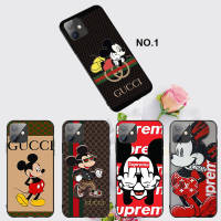 Casing หรับ iPhone 14 13 11 Pro Max 11 Mini 8+ 8 Plus 87LU Mickey Minnie Mouse Pattern Phone เคสโทรศัพท์ อ่อนนุ่ม TPU Shockproof Black ปก