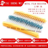 100pcs Metal film resistor 1/4W 1 820R 910R 1K 1.2K 1.5K 1.8K 2K 2.2K 2.4K 2.7K 3K 3.3K 3.6K 820ohm 910ohm 1kohm-3.6 resistance