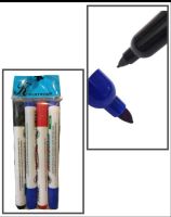 ปากกาเคมี ปากกามาร์คเกอร์ 1แพค4แท่ง น้ำเงิน2แดง1ดำ1