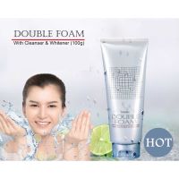 โฟมล้างหน้า Mistine Double Foam With Cleanser &amp; Whitener ดูแลผิวหน้าให้สะอาด เนียนนุ่ม