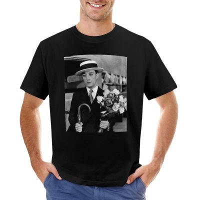 Buster Keaton Art T-Shirt Vintage Clothes Mens White T Shirts