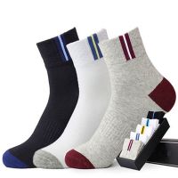 【jw】✿℗✾  5 Pairs High-quality Cotton Breathable Deodorant Business Men Tube Socks Thickened  Warm Meias