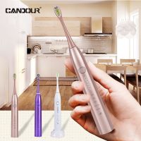 CD5168 CANDOUR แปรงสีฟันไฟฟ้าพลังคลื่นเสียงชาร์จไฟได้16หัวแปรงซื้อหนึ่งรับหนึ่งแปรงสีฟันคลื่นเสียงฟรี15โหมด