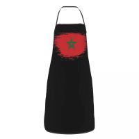 Morocco Moroccan Flag Apron Cuisine Cooking Baking Gardening Bib Kitchen Antifouling Tablier for Men Women