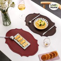 【CC】 Dining Table Mats Oval Individual Tablecloth Coaster Leather Placemat Drink Accessories